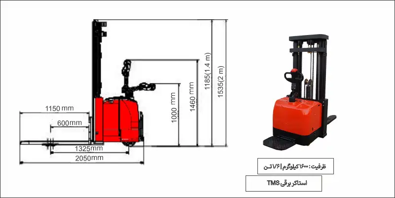 ابعاد استاکر برقی تی ام اس